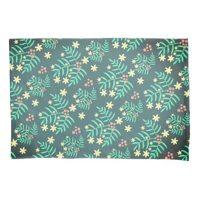 Funda De Cojín Hermoso patrón de hojas verdes (Anverso)