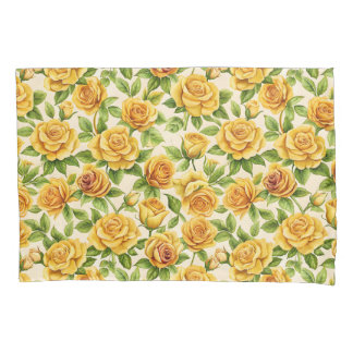 Funda De Cojín Hermoso patrón sin foco de rosas amarillas