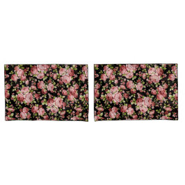 Funda De Cojín Hermosos Rosas de patrones florales con follaje ve