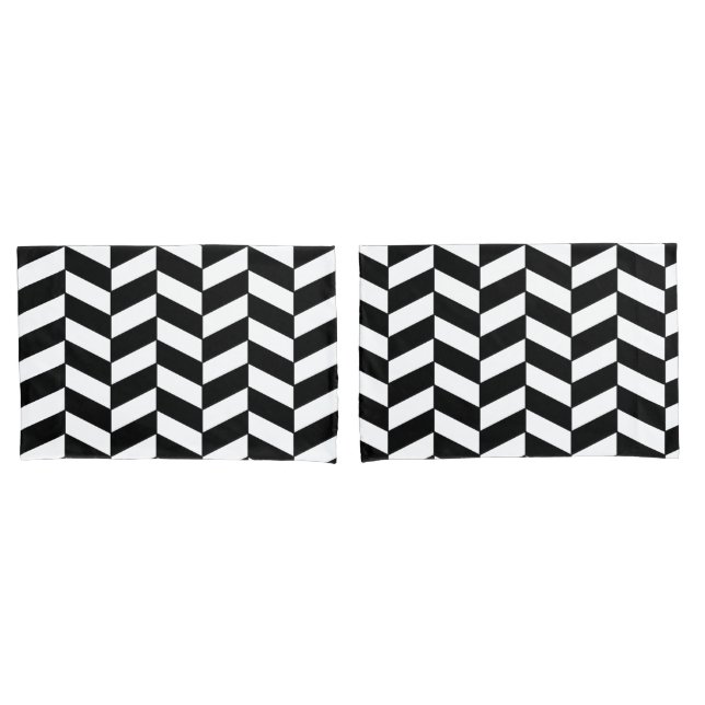 Funda De Cojín Herringbone negro (Anverso - Set)