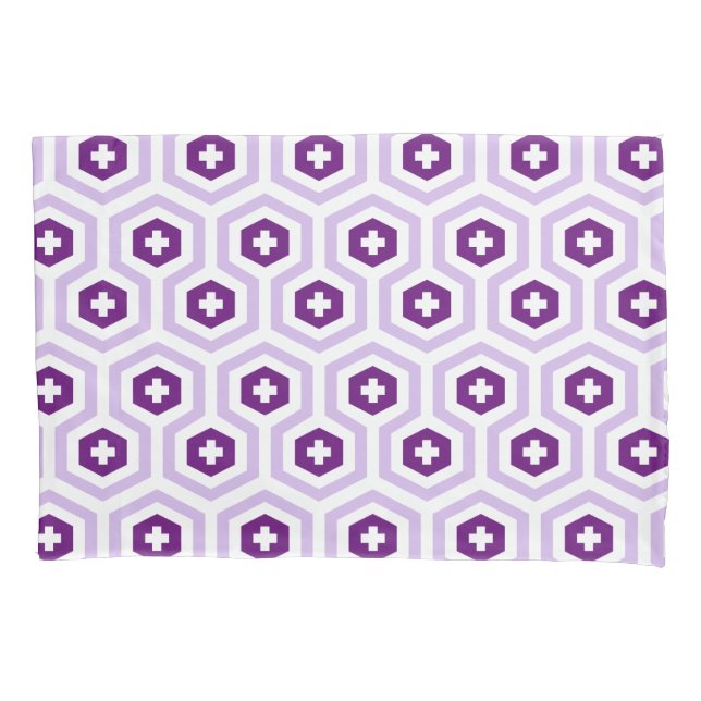 Funda De Cojín Hexágono de la lavanda geométrica y modelo (Anverso)