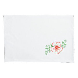 Funda De Cojín Hibiscus Flower con hojas