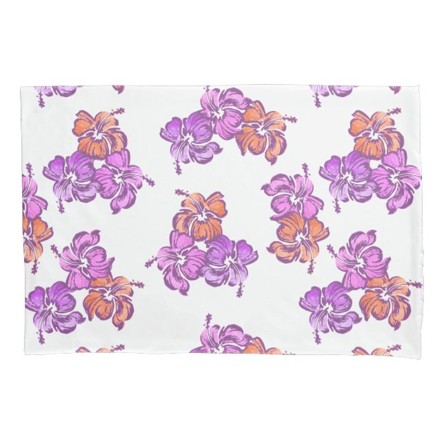 Funda De Cojín Hibiscus Hawai Floral Reversible (Anverso)
