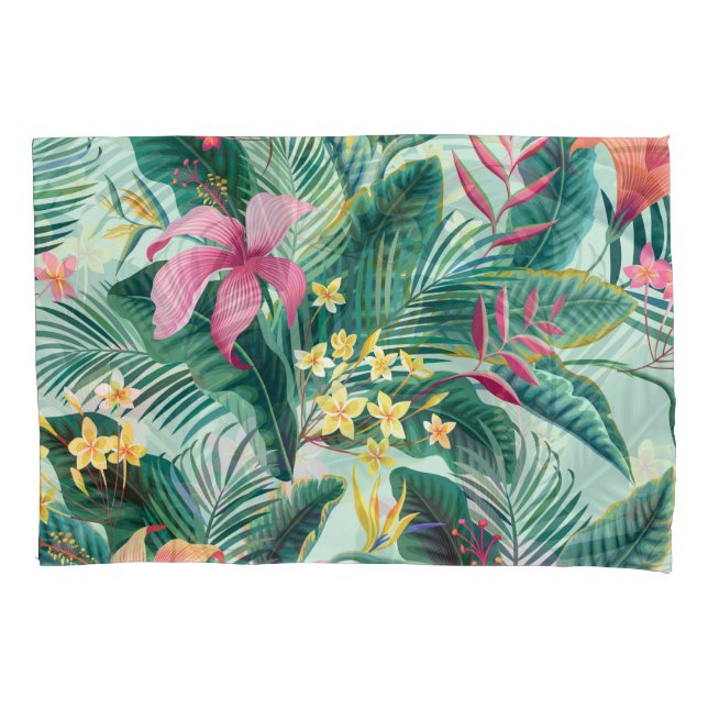 Funda De Cojín Hibiscus tropical: Patrón floral sin foco (Anverso)