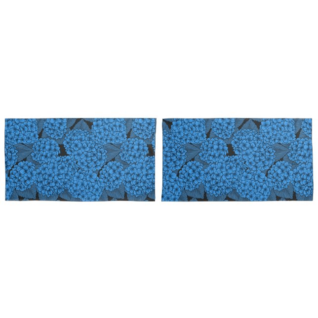 Funda De Cojín Hidrangea azul (Anverso - Set)