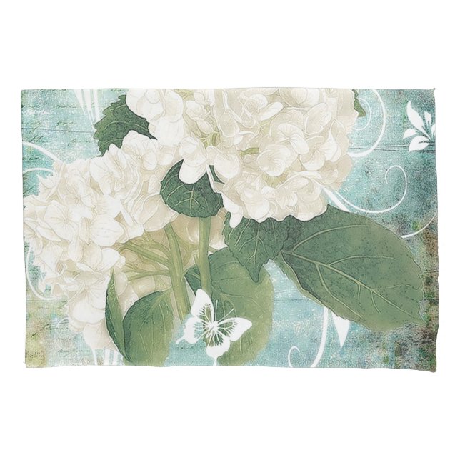 Funda De Cojín Hidrangea blanca (Anverso)