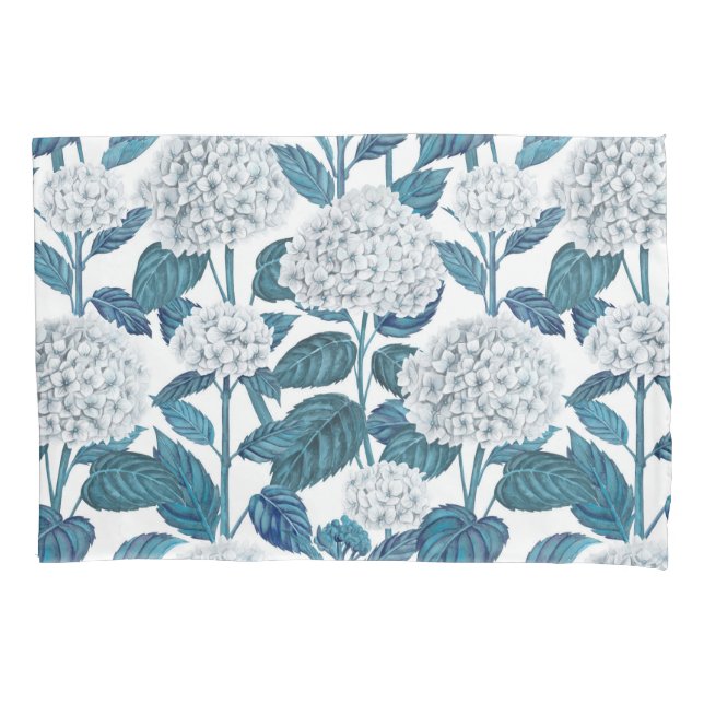 Funda De Cojín Hidrangea blanca acuarela (Anverso)