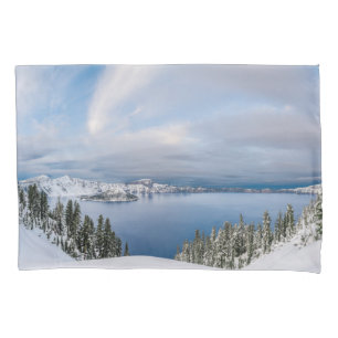 Funda De Cojín Hielo y nieve   Crater Lake Oregon