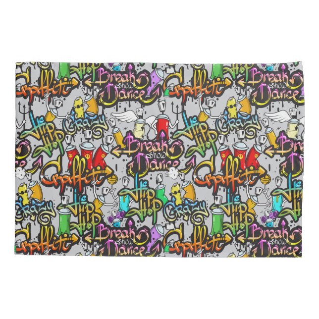 Funda De Cojín Hip Hop Graffiti pillowcase (Reverso)