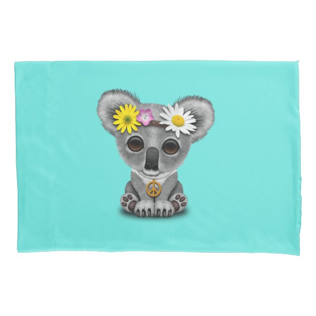 Funda De Cojín Hippie lindo de la koala del bebé (Anverso)