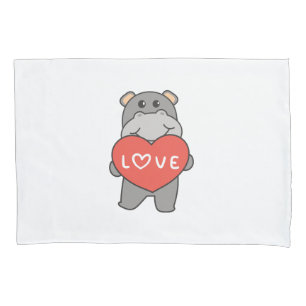 Funda De Cojín Hippo Para Animales El día de San Valentín Con Cor