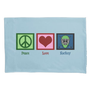 Funda De Cojín Hockey del amor de la paz (máscara del portero)