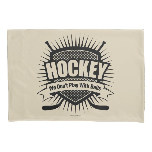 Funda De Cojín Hockey: No jugamos con las bolas (Anverso)