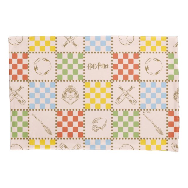 Funda De Cojín HOGWARTS™ QUIDDITCH™ Patrón de Verificación de Equ (Anverso)
