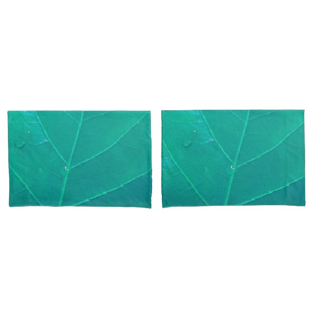 Funda De Cojín Hoja de Aqua (Anverso - Set)