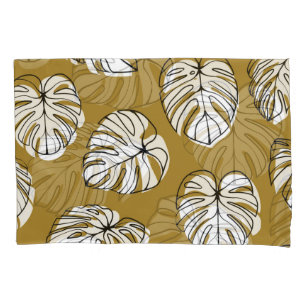 Funda De Cojín Hoja Monstera, Patrón Textil Sin Marea.