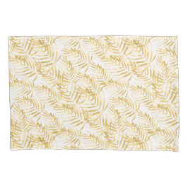 Funda De Cojín Hoja Tropical de Palm de Oro