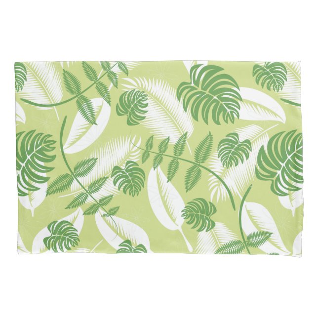 Funda De Cojín Hoja tropical fresca de palmera (Anverso)