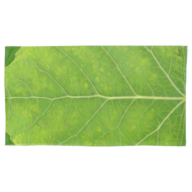 Funda De Cojín Hoja verde de lápiz #11 (Anverso-izquierdo)
