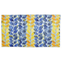 Hojas amarillas y azules