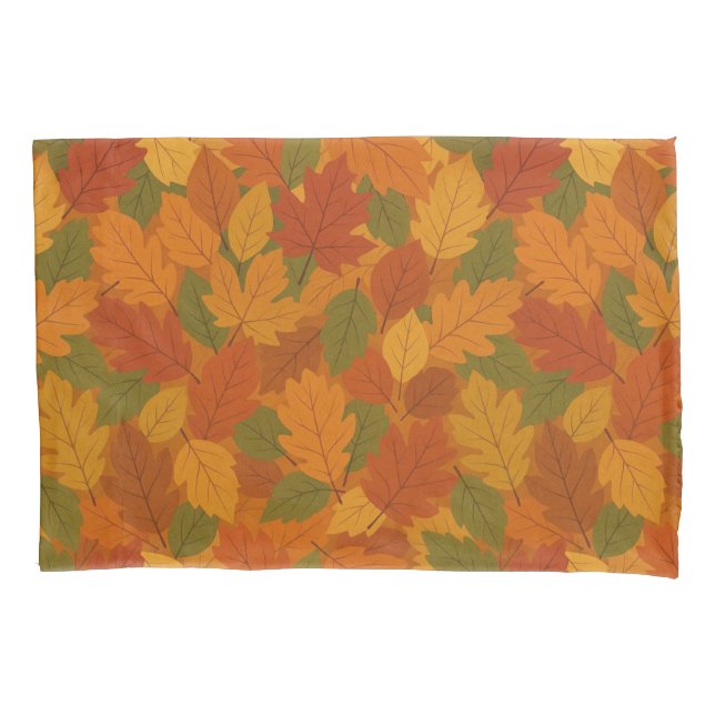 Funda De Cojín Hojas clásicas de otoño con patrón (Anverso)