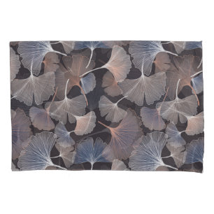 Funda De Cojín Hojas de Ginkgo: elegante patrón natural.