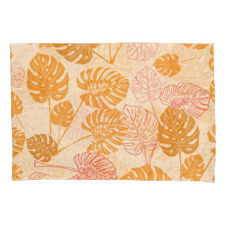Funda De Cojín Hojas de monstera: silueta tropical sin soldadura