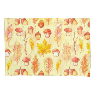 Funda De Cojín Hojas de otoño: fondo de escritorio retro de acuar