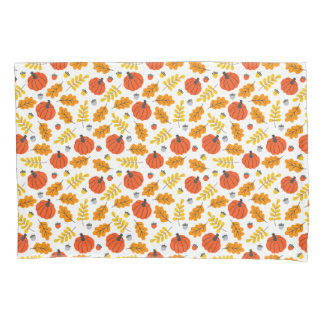 Funda De Cojín Hojas otoñales y calabazas