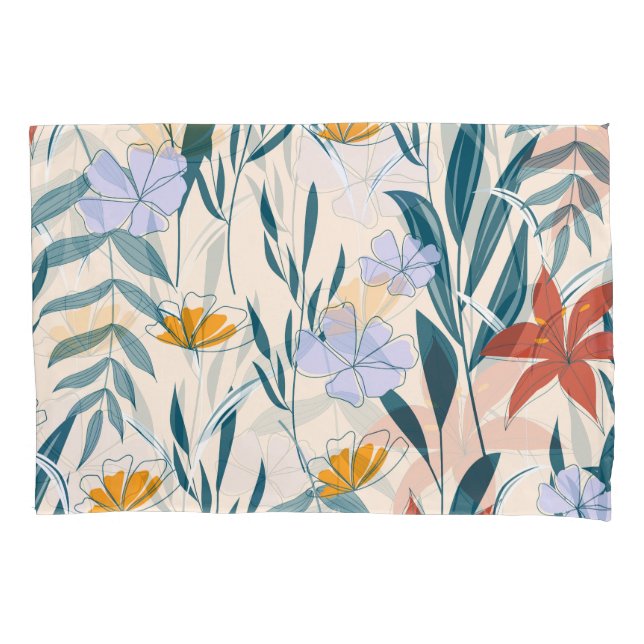 Funda De Cojín Hojas Tropicales: Antecedentes Abstractos De Moda. (Anverso)