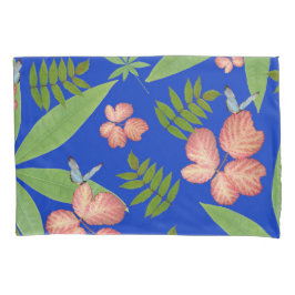 Funda De Cojín Hojas tropicales en azul