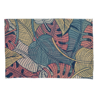Funda De Cojín Hojas Tropicales, Fondo Floral Sin Marea.
