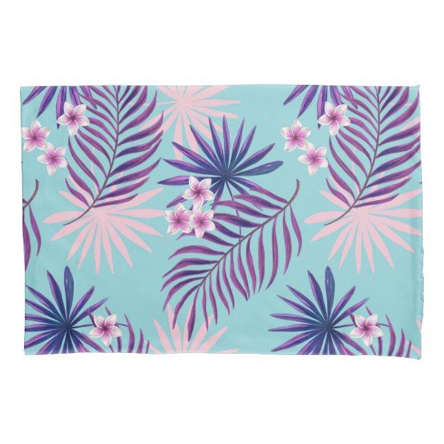 Funda De Cojín Hojas tropicales y flores 2 (Anverso-izquierdo)