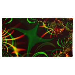 Funda De Cojín Hojas verdes y curvas amarillas de color fuego