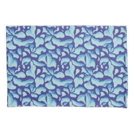 Funda De Cojín Hojas voladoras | Patrón de hoja azul