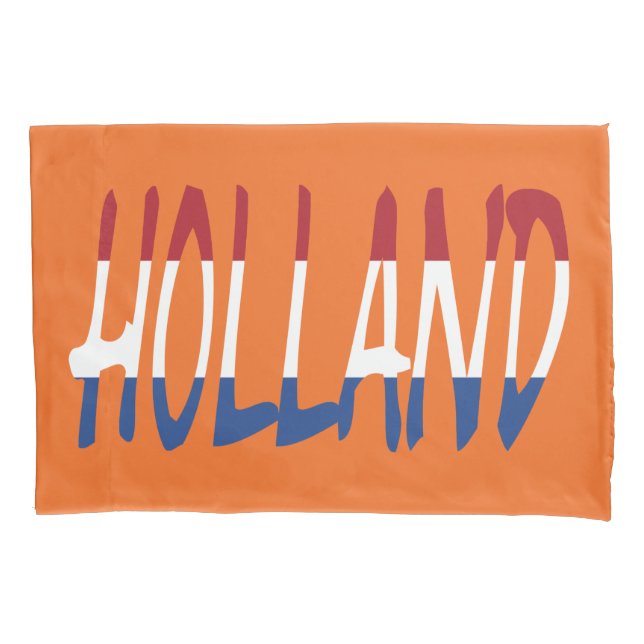 Funda De Cojín Holanda colocada sobre la bandera de los Países Ba (Anverso)
