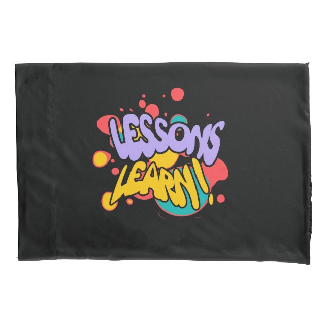 FUNDA DE COJÍN HOME PAINT SPLASH LESSONS LEARN PILLOW CASE  (Anverso)