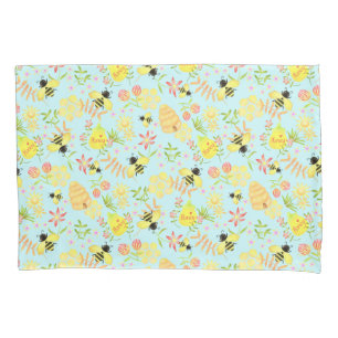 Funda De Cojín Honey Bee Blue