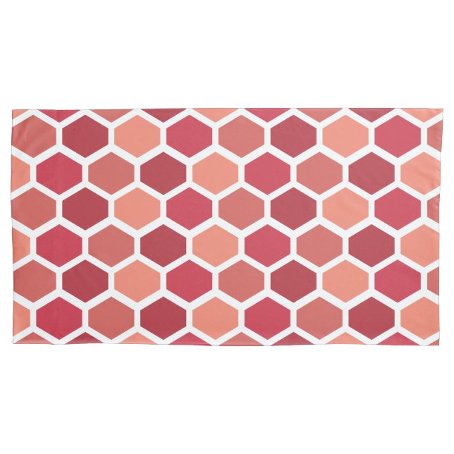 Funda De Cojín Honeycomb in Reds (Anverso-izquierdo)