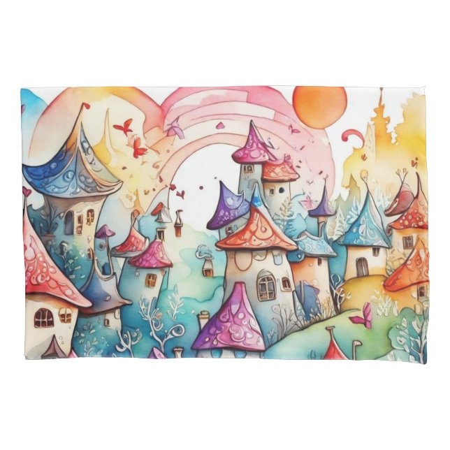 Funda De Cojín Hongos coloridos y bonitos (Anverso)