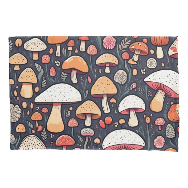 Funda De Cojín Hongos coloridos y bonitos (Anverso)
