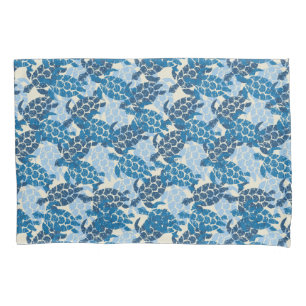 Funda De Cojín Honu Sea Turtle Hawaii Aloha Reversible Indigo
