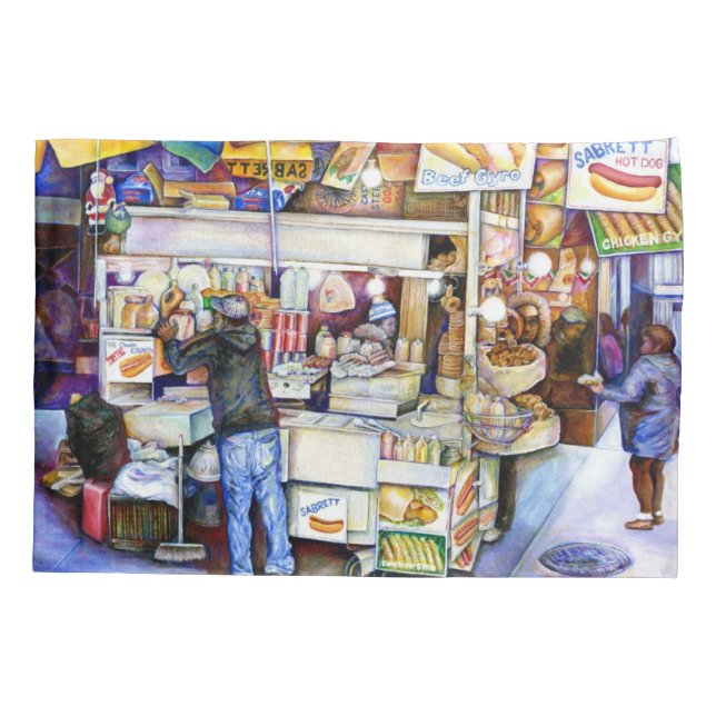 Funda De Cojín Hot Dog God, ciudad de Nueva York (Reverso)