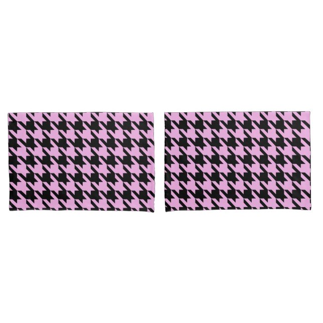 Funda De Cojín Houndstap rosa y negro (Anverso - Set)