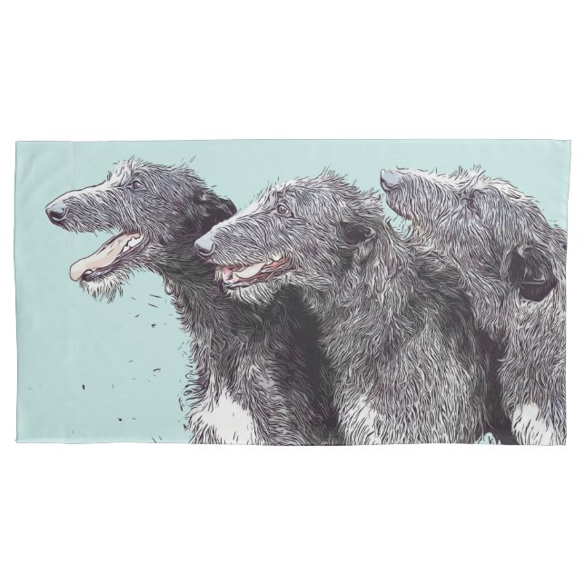Funda De Cojín Housse D'oreillers Deerhound trio (Anverso)