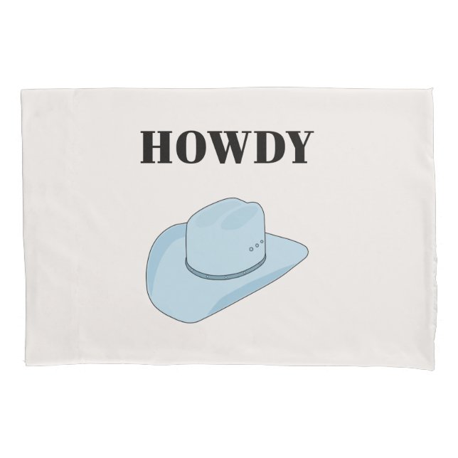 Funda De Cojín Howdy Cowboy Gorra Baby Blue (Anverso)