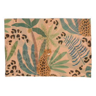 Funda De Cojín Huella de leopardo de la jungla: patrón sin costur