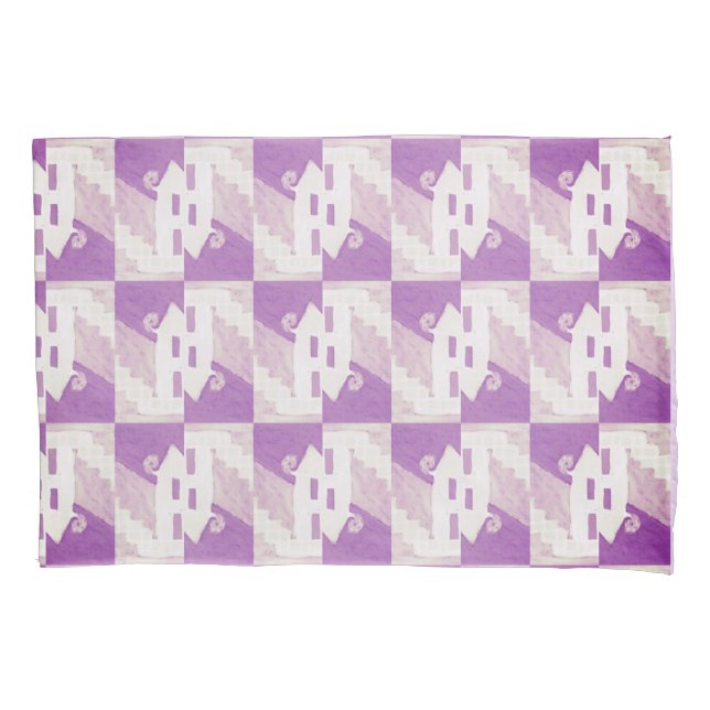 Funda De Cojín Hues machacados morados: Patrón de Halloween (Anverso)