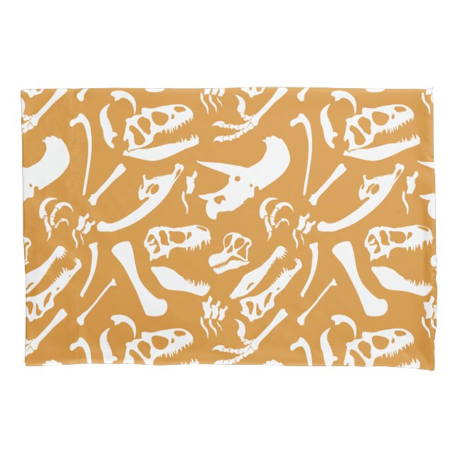 Funda De Cojín Huesos de dinosaurio (oro) (Anverso)