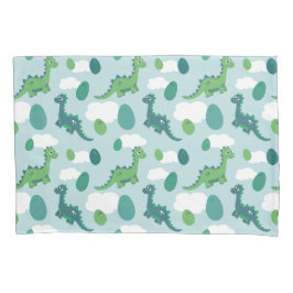 Funda De Cojín Huevos de dinosaurio, dinos verdes azules